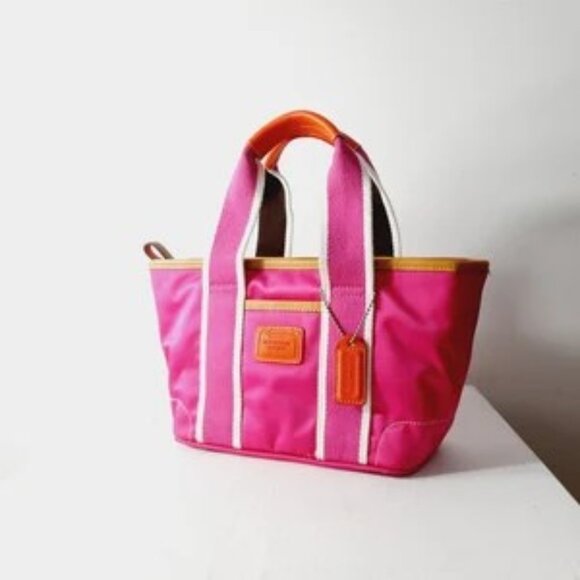 Vintage Rare Coach Hampton Y2k Pink Tote Bag Purse c - Picture 1 of 13